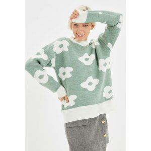 Trendyol Mint Jacquard Knitwear Sweater