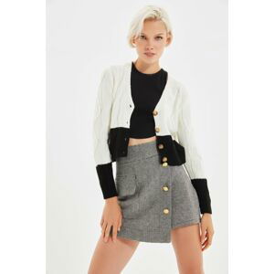 Trendyol Ecru Crop Knitwear Cardigan