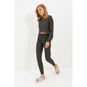 Trendyol Anthracite Camisole Knitted Pajamas Set