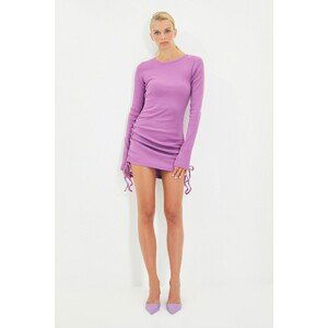 Trendyol Purple Ruffle Detailed Knitted Dress