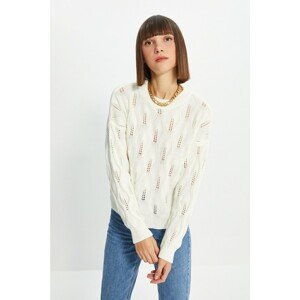 Trendyol Ecru Knitted Detailed Knitwear Sweater