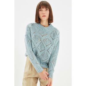 Trendyol Blue Openwork Knitwear Sweater