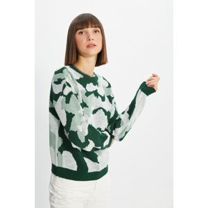 Trendyol Emerald Green Jacquard Knitwear Sweater