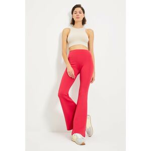 Trendyol Burgundy Flare Knitted Trousers