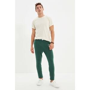 Trendyol Emerald Green Men's Regular Fit Rubber Leg Printed Sweatpants