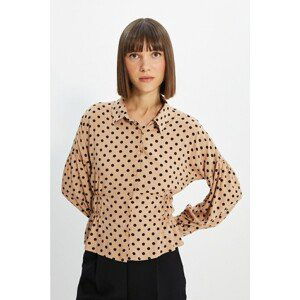 Trendyol Mink Polka Dot Shirt