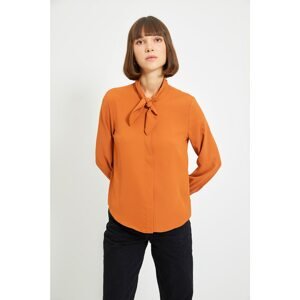 Trendyol Cinnamon Scarf Detailed Shirt