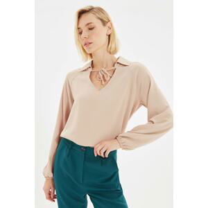 Trendyol Mink Polo Neck Blouse