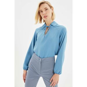 Trendyol Blue Polo Neck Blouse