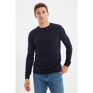 Trendyol Dark Navy Blue Men's Crew Neck Slim Fit Knitwear Sweater
