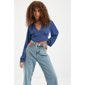 Trendyol Blue Balloon Sleeve Blouse