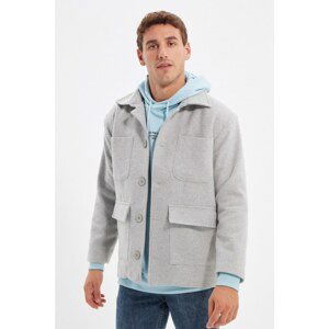 Trendyol Gray Men's Multi Pocket Shirt Collar Coat