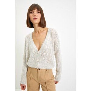 Trendyol Ecru Openwork Detailed Knitwear Cardigan