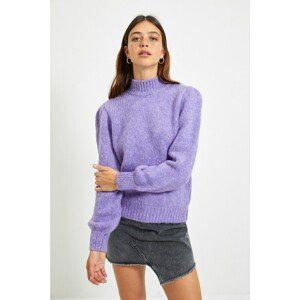 Trendyol Purple Straight Collar Knitwear Sweater