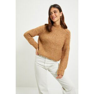 Trendyol Camel High Collar Knitwear Sweater
