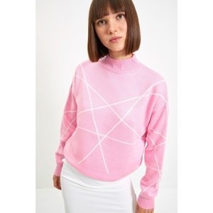 Trendyol Pink Jacquard Knitwear Sweater