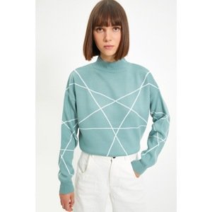 Trendyol Mint Jacquard Knitwear Sweater