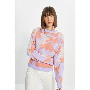 Trendyol Lilac Jacquard Knitwear Sweater