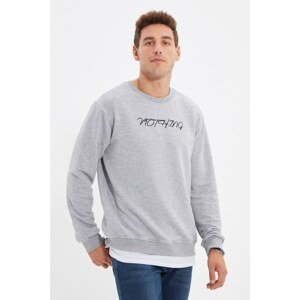 Trendyol Gray Men's Regular Fit Crew Neck Sweatshirt