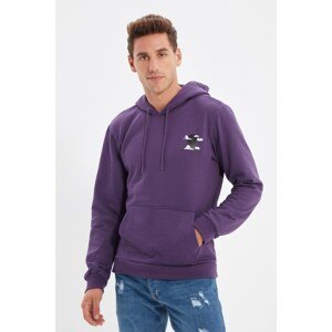 Trendyol Purple Men Regular Fit Hoodie Sweatshirt