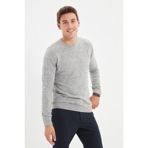 Trendyol Gray Men's Crew Collar Slim Fit Knitwear Sweater