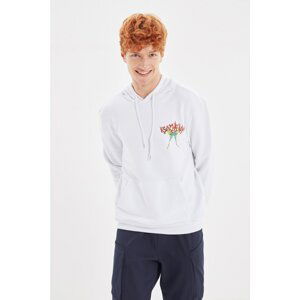 Trendyol White Men Regular Fit Printed Sweatshirt