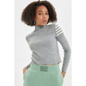 Trendyol Gray Stand Up Collar Knitwear Sweater