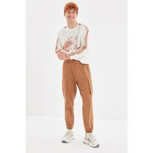 Trendyol Camel Men Jogger Fit Detailed Gabardine Trousers