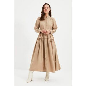 Trendyol Beige Shirt Collar Dress