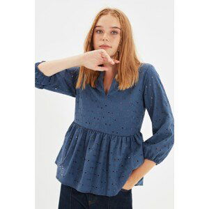 Trendyol Indigo Lace-up Blouse