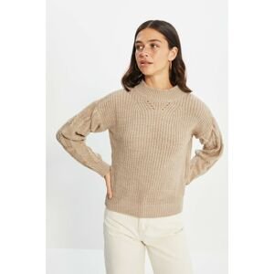 Trendyol Camel Sleeve Detailed Knitwear Sweater
