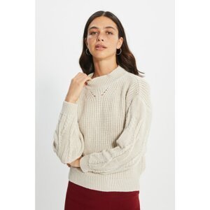 Trendyol Stone Sleeve Detailed Knitwear Sweater