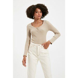 Trendyol Stone Rib and Snap Knitted Body