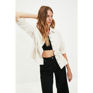 Trendyol Stone Belted Shirt