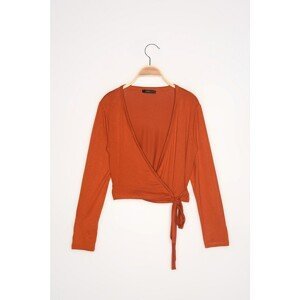 Trendyol Tile Double Breasted Knitted Blouse