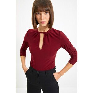 Trendyol Burgundy Drop Detailed Knitted Blouse