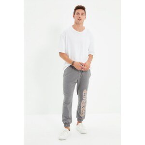 Trendyol Gray Men's Regular Fit Printed Sweatpants