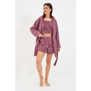 Trendyol Lila Wellsoft 3-Piece Knitted Pajamas Set