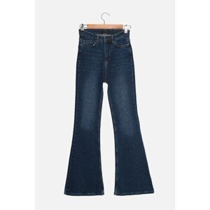 Trendyol Blue Petite High Waist Flare Jeans
