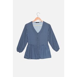 Trendyol Navy Blue Tall Buttoned Blouse