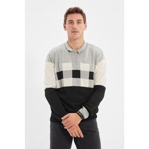 Trendyol Gray Men's Polo Collar Slim Fit Knitwear Sweater