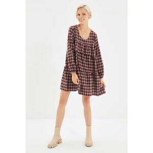 Trendyol Multicolored Checked Ruffle Wide Cut Dress
