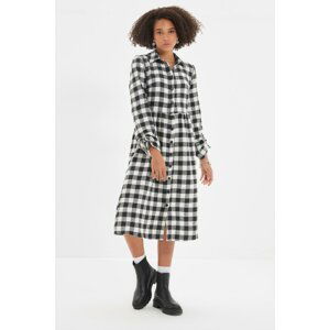 Trendyol Black Check Shirt Dress