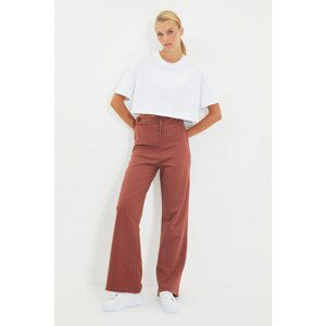 Trendyol Brown Wide Leg Knitted Sweatpants