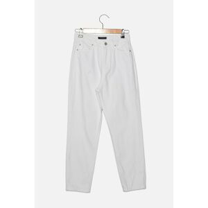 Trendyol White Waist Tie Detailed High Waist Mom Jeans