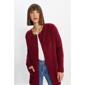 Trendyol Claret Red Pocket Detailed Knitwear Cardigan