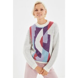 Trendyol Ecru Jacquard Knitwear Sweater