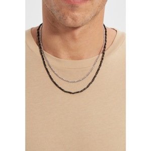 Trendyol Black-Grey Men's 2-Pack Bijouterie Necklace
