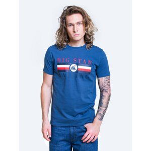 Big Star Man's T-shirt_ss T-shirt 152050 Navy Knitted-402