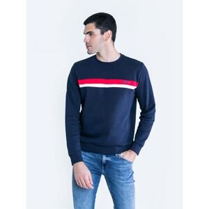 Big Star Man's Sweatshirt Sweat 171122 Blue Knitted-403